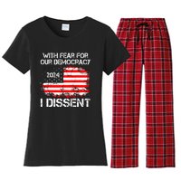 With Fear For Our Democracy I Dissent Women's Flannel Pajama Set