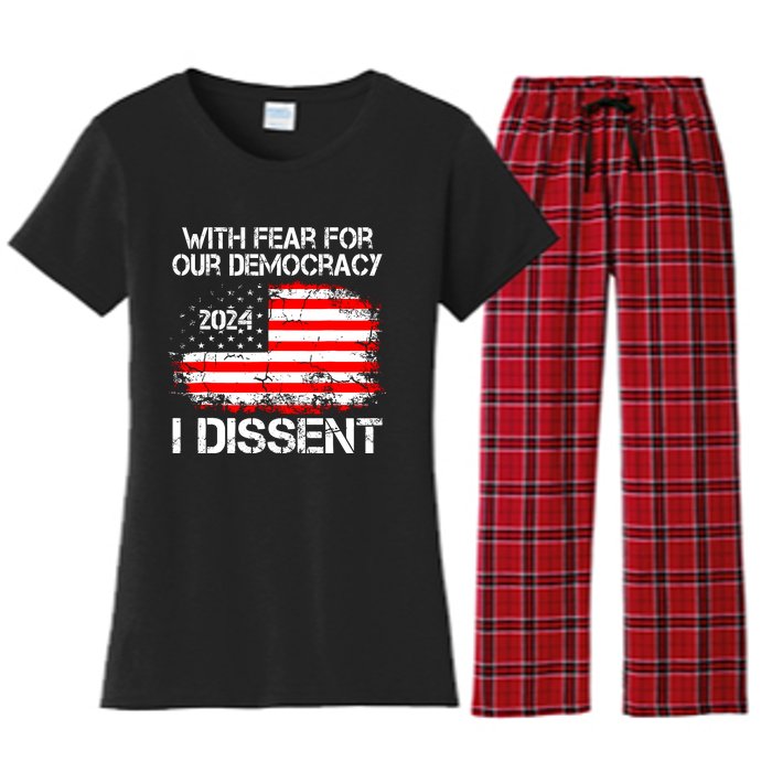 With Fear For Our Democracy I Dissent Women's Flannel Pajama Set