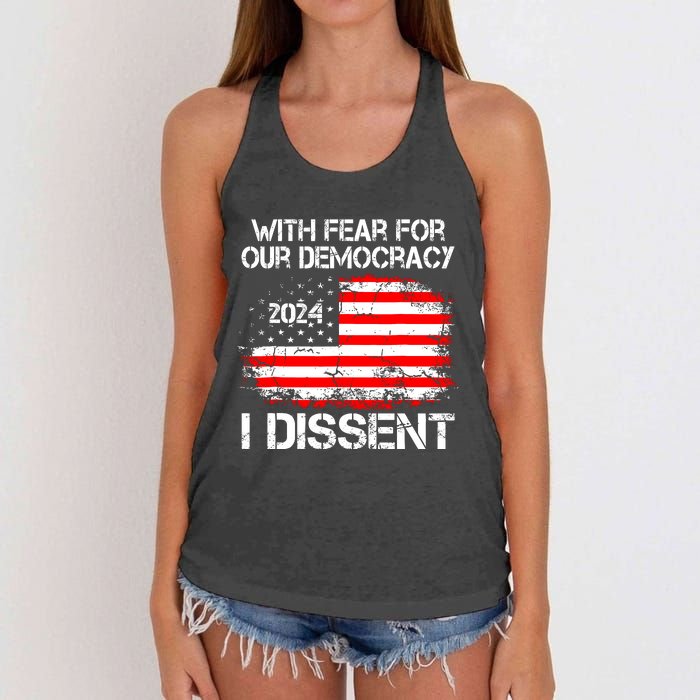 With Fear For Our Democracy I Dissent Women's Knotted Racerback Tank