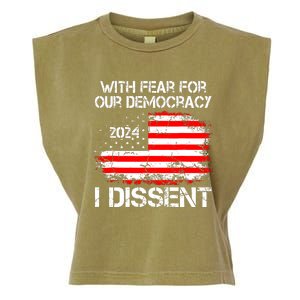 With Fear For Our Democracy I Dissent Garment-Dyed Women's Muscle Tee