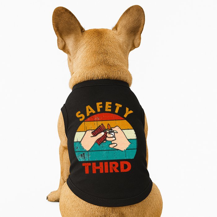 Warning Fireworks Firecrackers Safety Third 4th Of July Doggie Tank