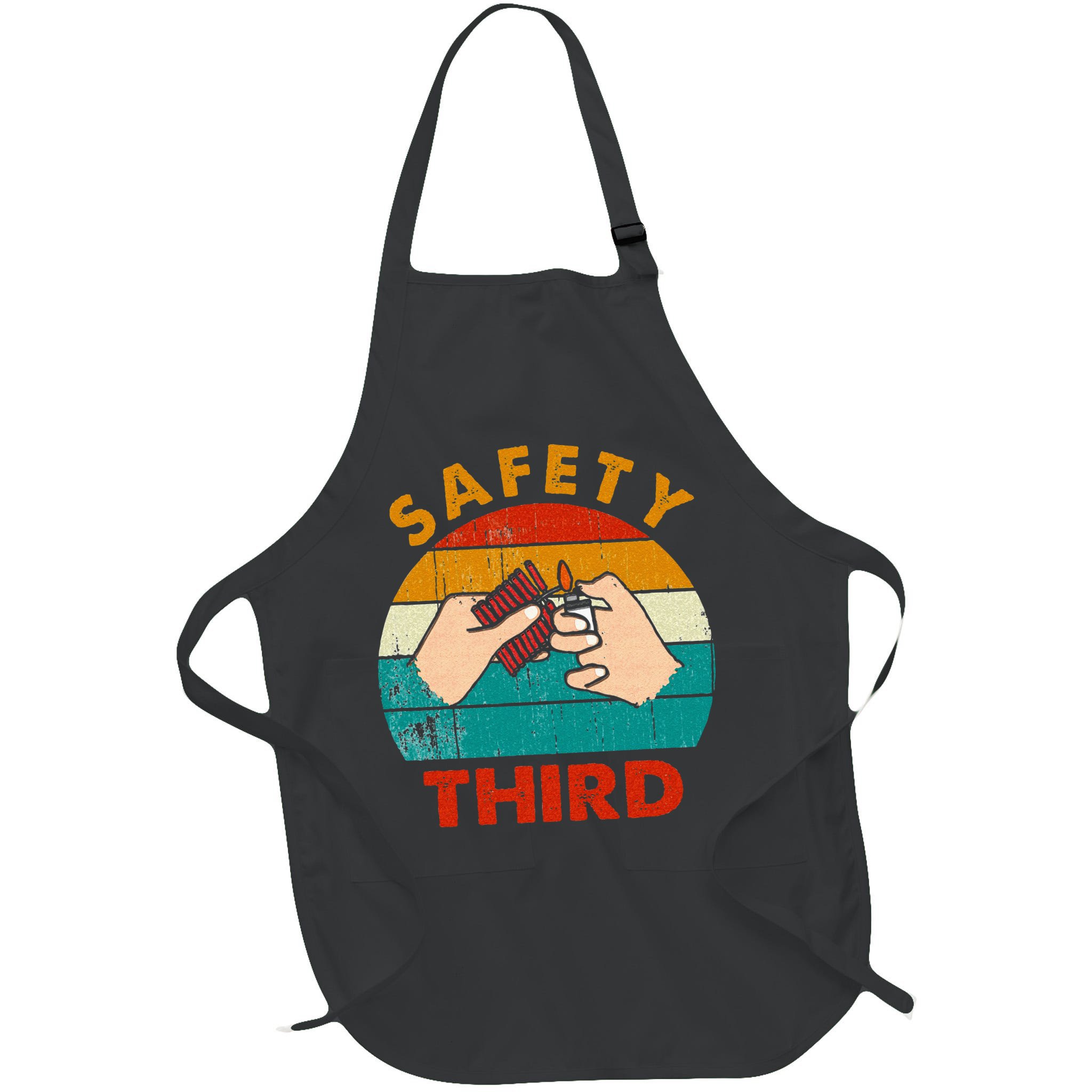 Warning Fireworks Firecrackers Safety Third 4th Of July Apron