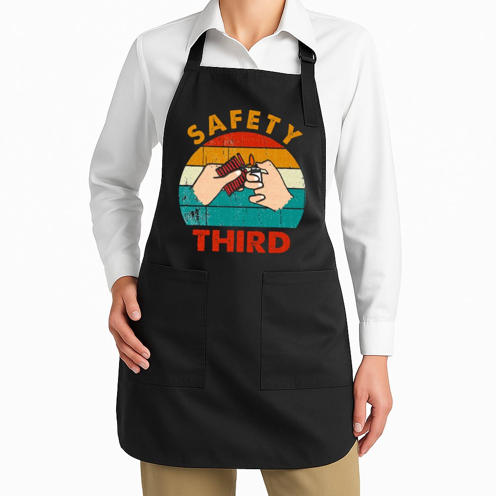 Warning Fireworks Firecrackers Safety Third 4th Of July Apron