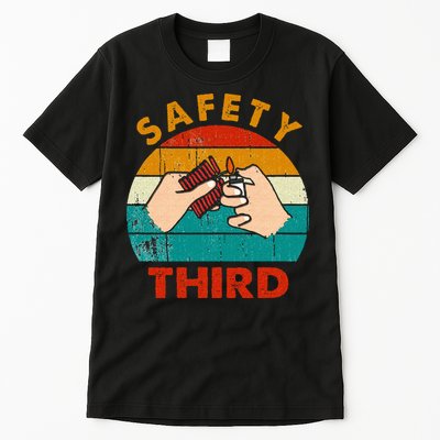 Warning Fireworks Firecrackers Safety Third 4th Of July Tall T-Shirt