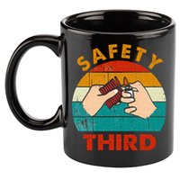 Warning Fireworks Firecrackers Safety Third 4th Of July 11oz C Handle Ceramic Mug