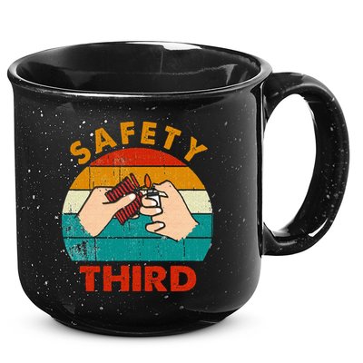 Warning Fireworks Firecrackers Safety Third 4th Of July 15oz Campfire Ceramic Mug