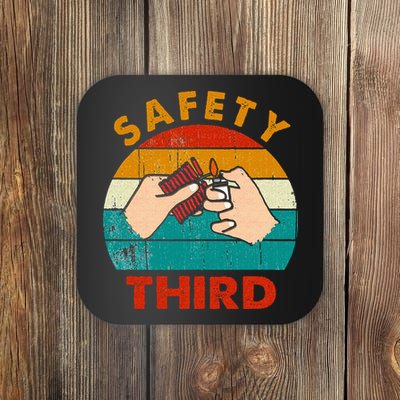 Warning Fireworks Firecrackers Safety Third 4th Of July Coaster