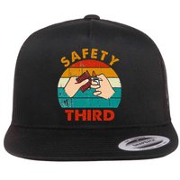 Warning Fireworks Firecrackers Safety Third 4th Of July Flatbill Hat