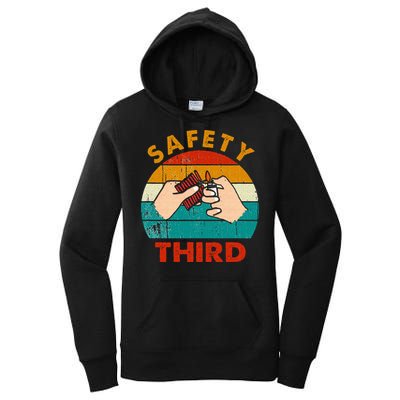 Warning Fireworks Firecrackers Safety Third 4th Of July Women's Pullover Hoodie