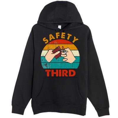 Warning Fireworks Firecrackers Safety Third 4th Of July Premium Pullover Hoodie