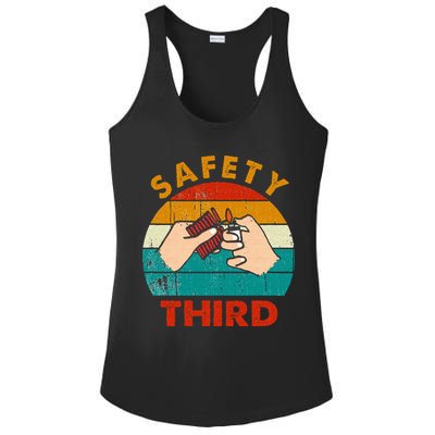 Warning Fireworks Firecrackers Safety Third 4th Of July Ladies PosiCharge Competitor Racerback Tank