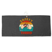 Warning Fireworks Firecrackers Safety Third 4th Of July Large Microfiber Waffle Golf Towel