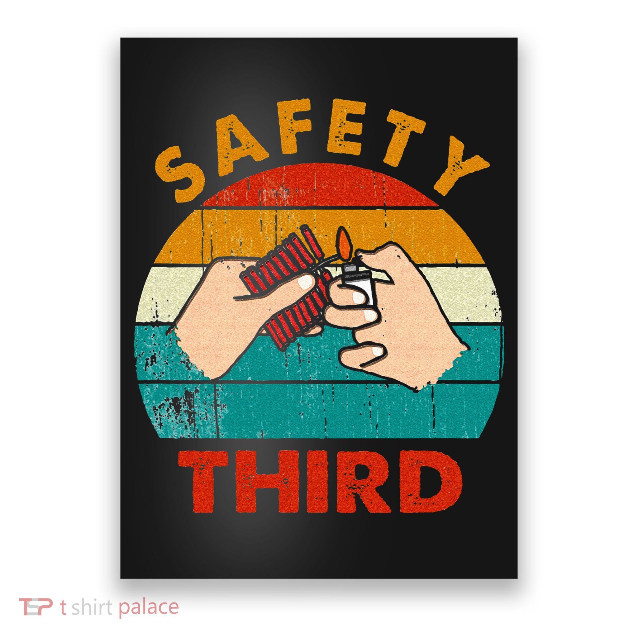 Warning Fireworks Firecrackers Safety Third 4th Of July Poster