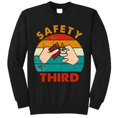 Warning Fireworks Firecrackers Safety Third 4th Of July Tall Sweatshirt