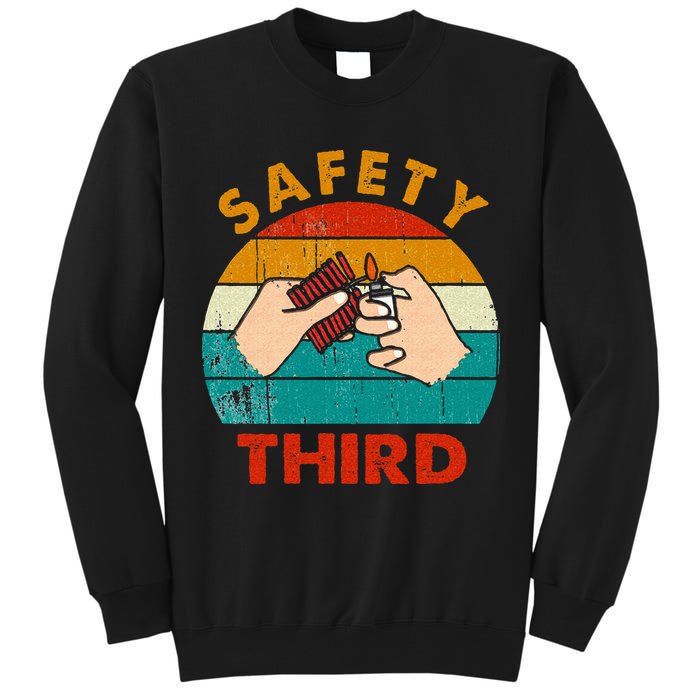 Warning Fireworks Firecrackers Safety Third 4th Of July Tall Sweatshirt