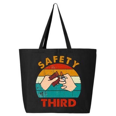 Warning Fireworks Firecrackers Safety Third 4th Of July 25L Jumbo Tote