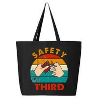 Warning Fireworks Firecrackers Safety Third 4th Of July 25L Jumbo Tote