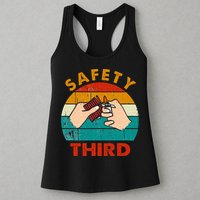 Warning Fireworks Firecrackers Safety Third 4th Of July Womens Tank Top