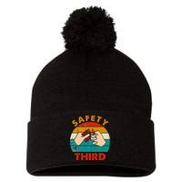 Warning Fireworks Firecrackers Safety Third 4th Of July Pom Pom 12in Knit Beanie