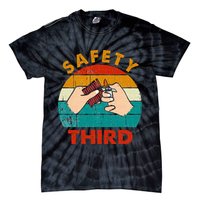 Warning Fireworks Firecrackers Safety Third 4th Of July Tie-Dye T-Shirt