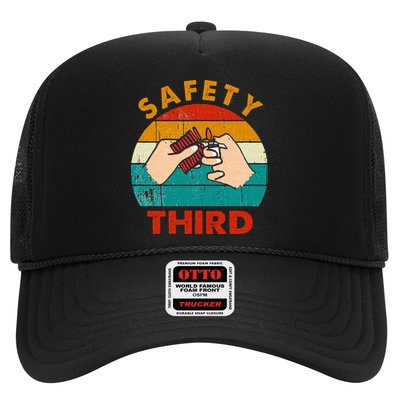 Warning Fireworks Firecrackers Safety Third 4th Of July Trucker Hat