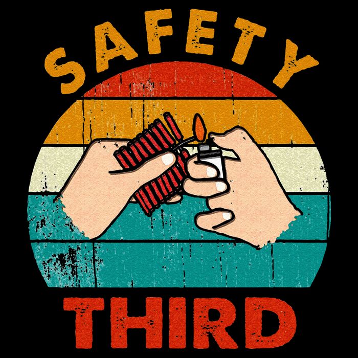 Warning Fireworks Firecrackers Safety Third 4th Of July Toddler Fine Jersey T-Shirt