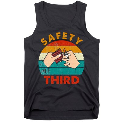 Warning Fireworks Firecrackers Safety Third 4th Of July Tank Top