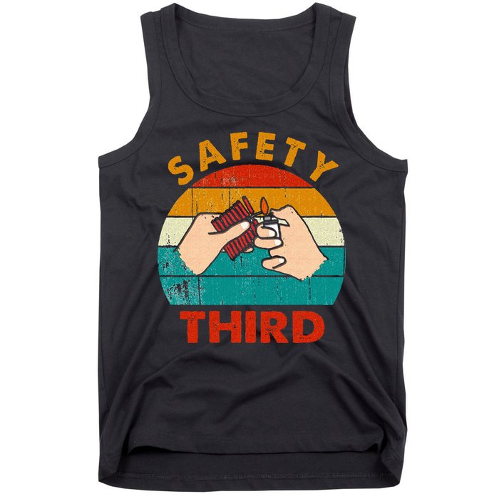 Warning Fireworks Firecrackers Safety Third 4th Of July Tank Top