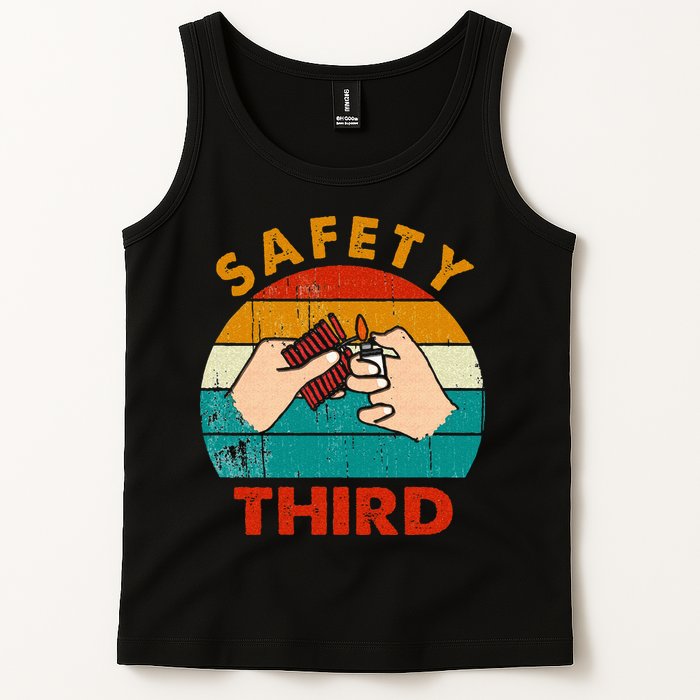 Warning Fireworks Firecrackers Safety Third 4th Of July Tank Top