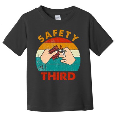 Warning Fireworks Firecrackers Safety Third 4th Of July Toddler T-Shirt
