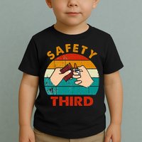 Warning Fireworks Firecrackers Safety Third 4th Of July Toddler T-Shirt
