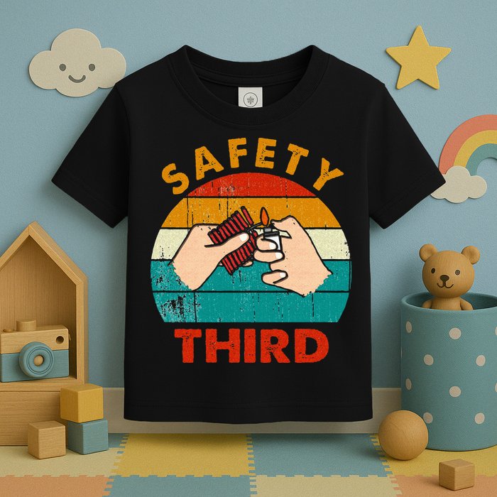 Warning Fireworks Firecrackers Safety Third 4th Of July Toddler T-Shirt