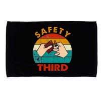 Warning Fireworks Firecrackers Safety Third 4th Of July Microfiber Hand Towel