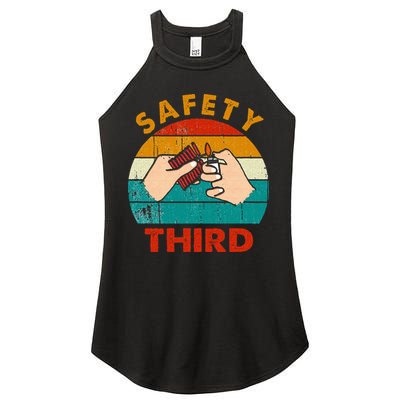 Warning Fireworks Firecrackers Safety Third 4th Of July Women's Perfect Tri Rocker Tank