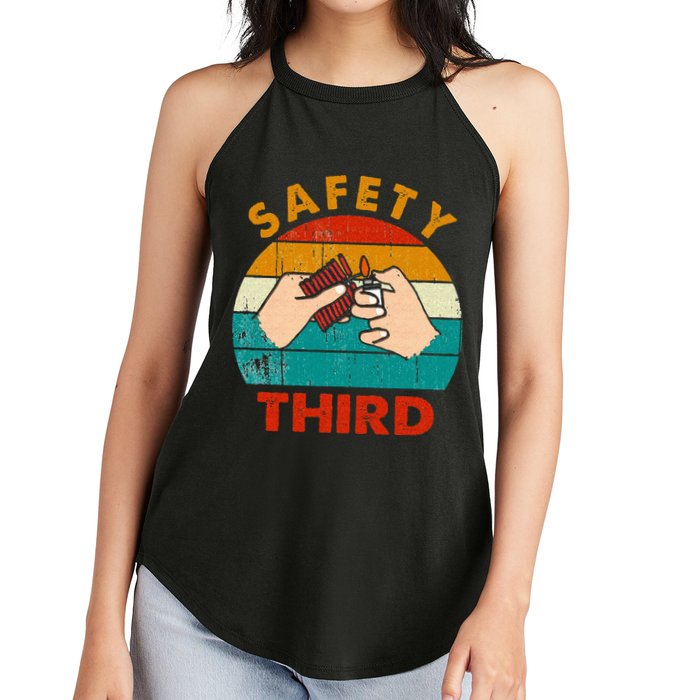 Warning Fireworks Firecrackers Safety Third 4th Of July Women's Perfect Tri Rocker Tank