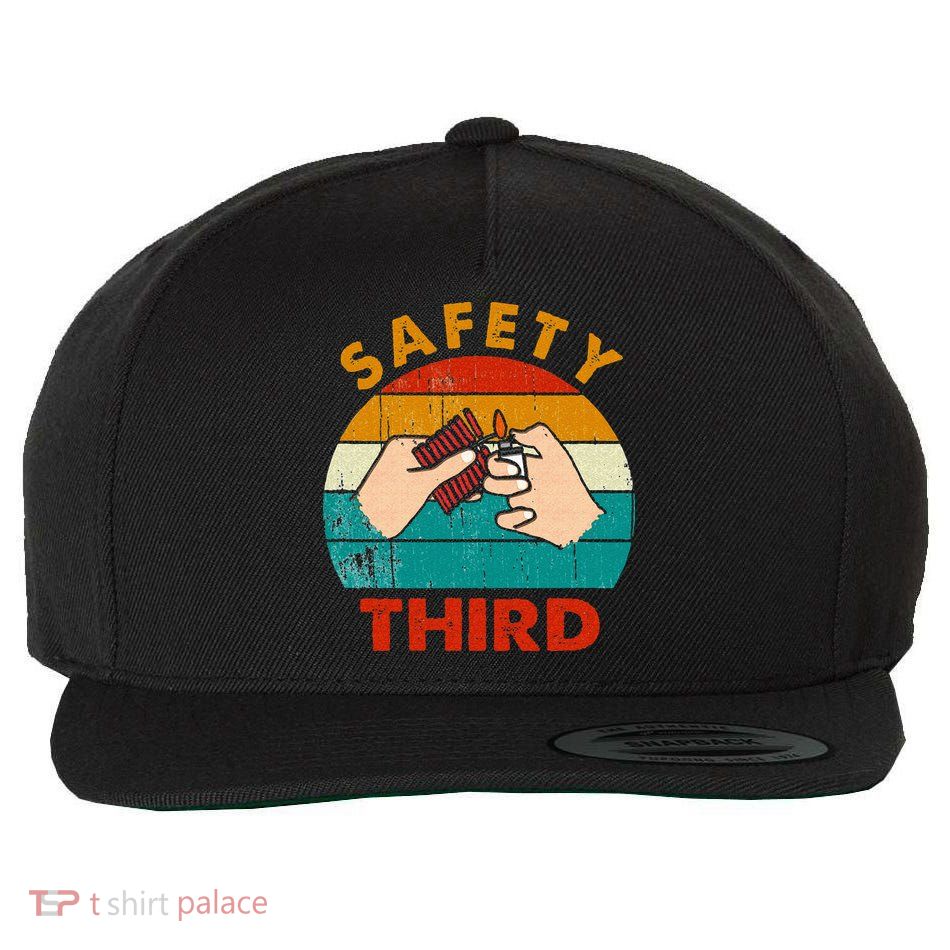 Warning Fireworks Firecrackers Safety Third 4th Of July Wool Snapback Cap