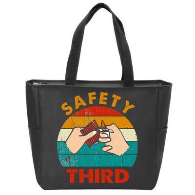 Warning Fireworks Firecrackers Safety Third 4th Of July Zip Tote Bag