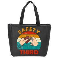 Warning Fireworks Firecrackers Safety Third 4th Of July Zip Tote Bag