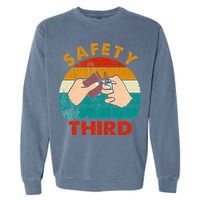 Warning Fireworks Firecrackers Safety Third 4th Of July Garment-Dyed Sweatshirt