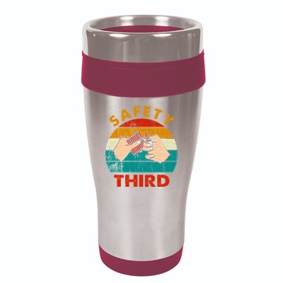Warning Fireworks Firecrackers Safety Third 4th Of July 16oz Travel Tumbler