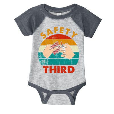 Warning Fireworks Firecrackers Safety Third 4th Of July Infant Baby Jersey Bodysuit
