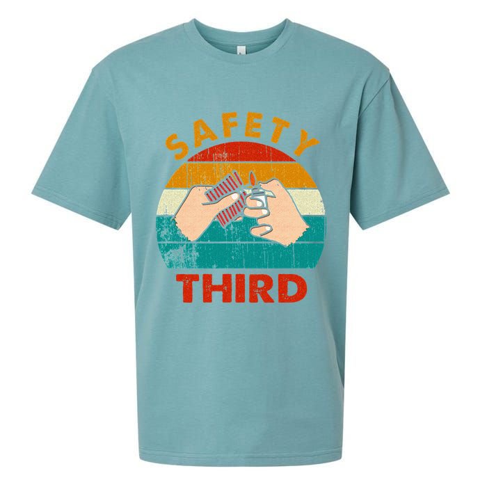 Warning Fireworks Firecrackers Safety Third 4th Of July Sueded Cloud Jersey T-Shirt
