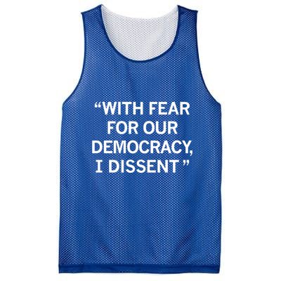 With Fear For Our Democracy I Dissent Mesh Reversible Basketball Jersey Tank