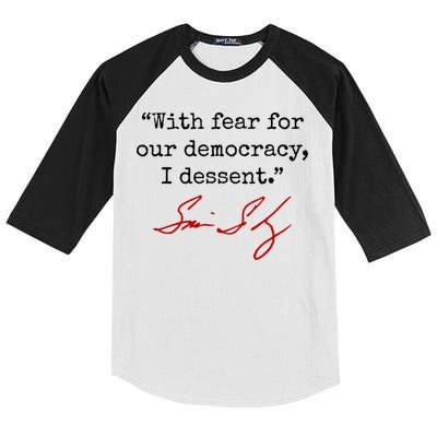 With Fear For Our Democracy I Dissent Kids Colorblock Raglan Jersey