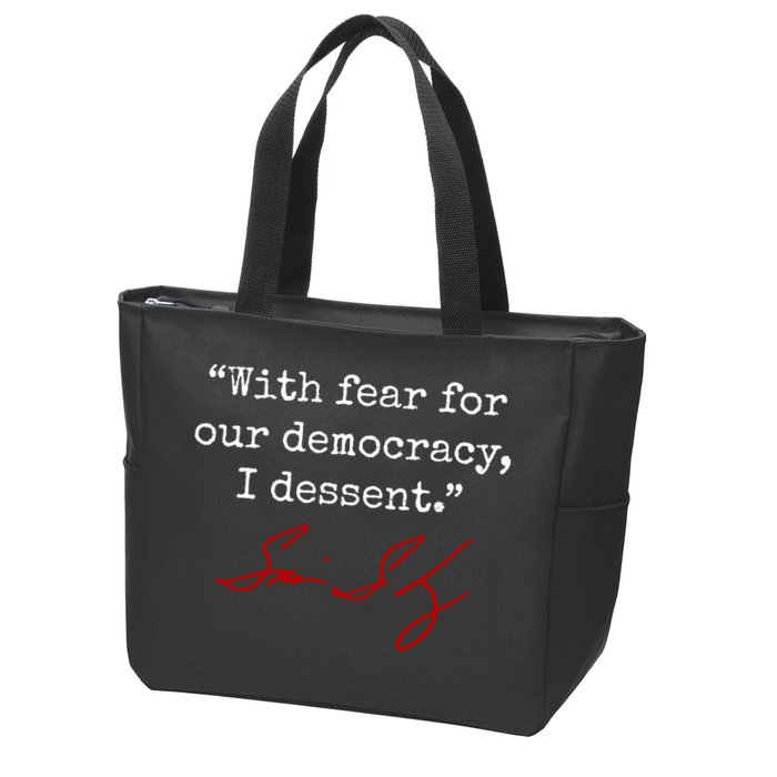 With Fear For Our Democracy I Dissent Zip Tote Bag