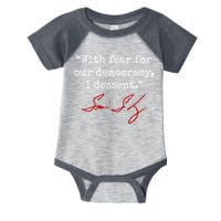With Fear For Our Democracy I Dissent Infant Baby Jersey Bodysuit