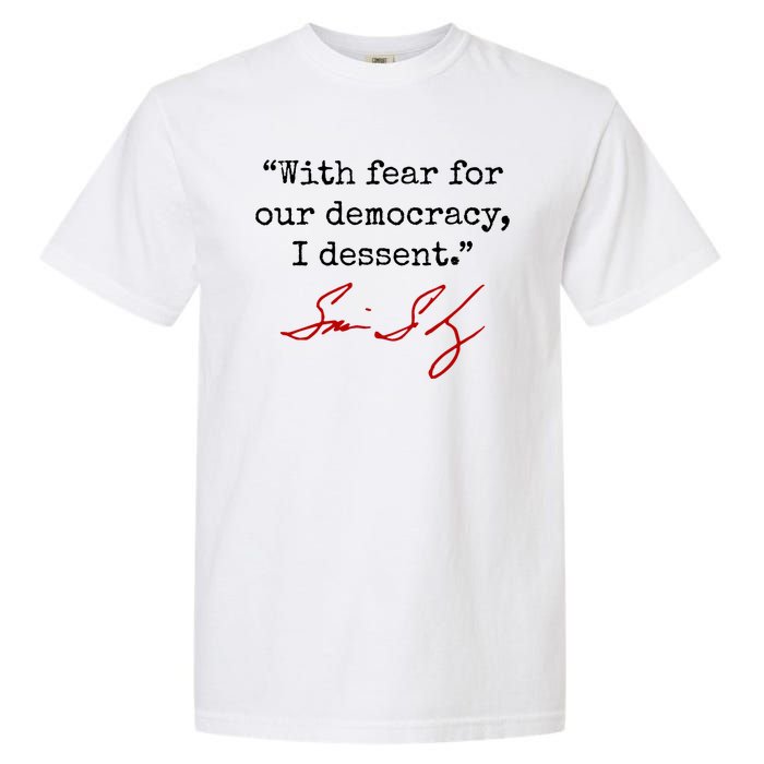 With Fear For Our Democracy I Dissent Garment-Dyed Heavyweight T-Shirt