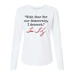 With Fear For Our Democracy I Dissent Womens Cotton Relaxed Long Sleeve T-Shirt