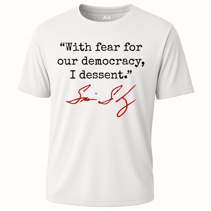 With Fear For Our Democracy I Dissent Cooling Performance Crew T-Shirt