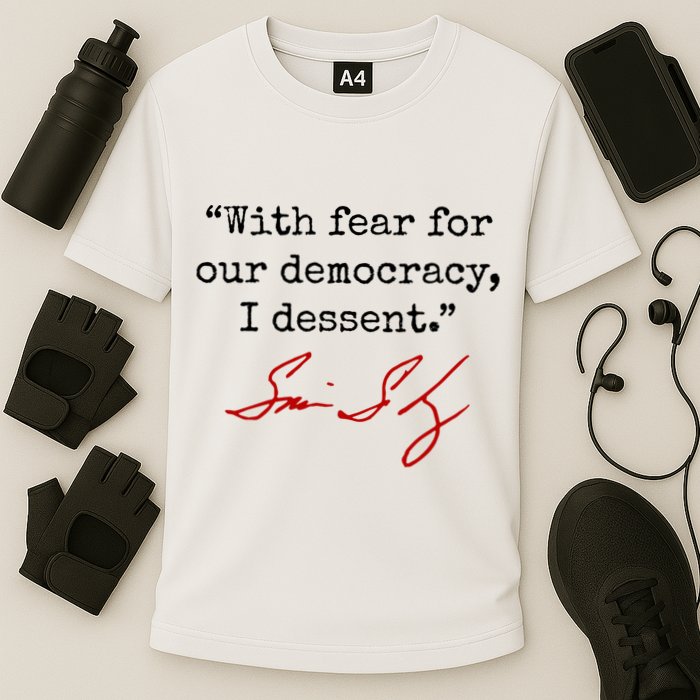 With Fear For Our Democracy I Dissent Cooling Performance Crew T-Shirt